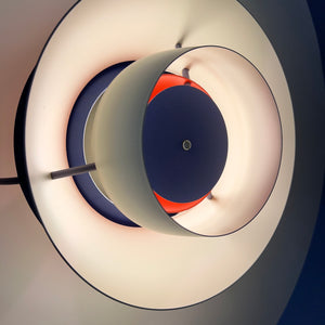 Lamellenlampe PH5 weiß blau von Poul Henningsen für Louis Poulsen