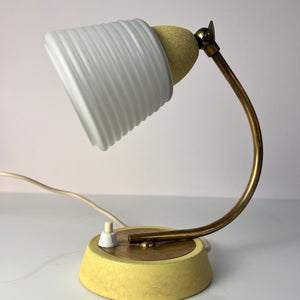 Schreibtischlampe Messing mit Glasschirm