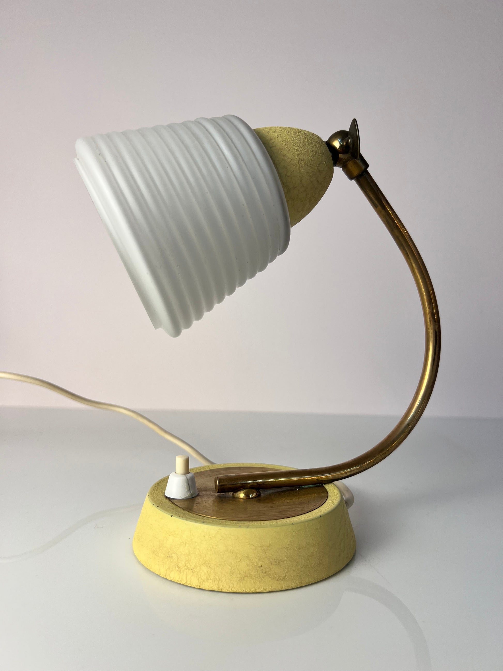 Schreibtischlampe Messing mit Glasschirm