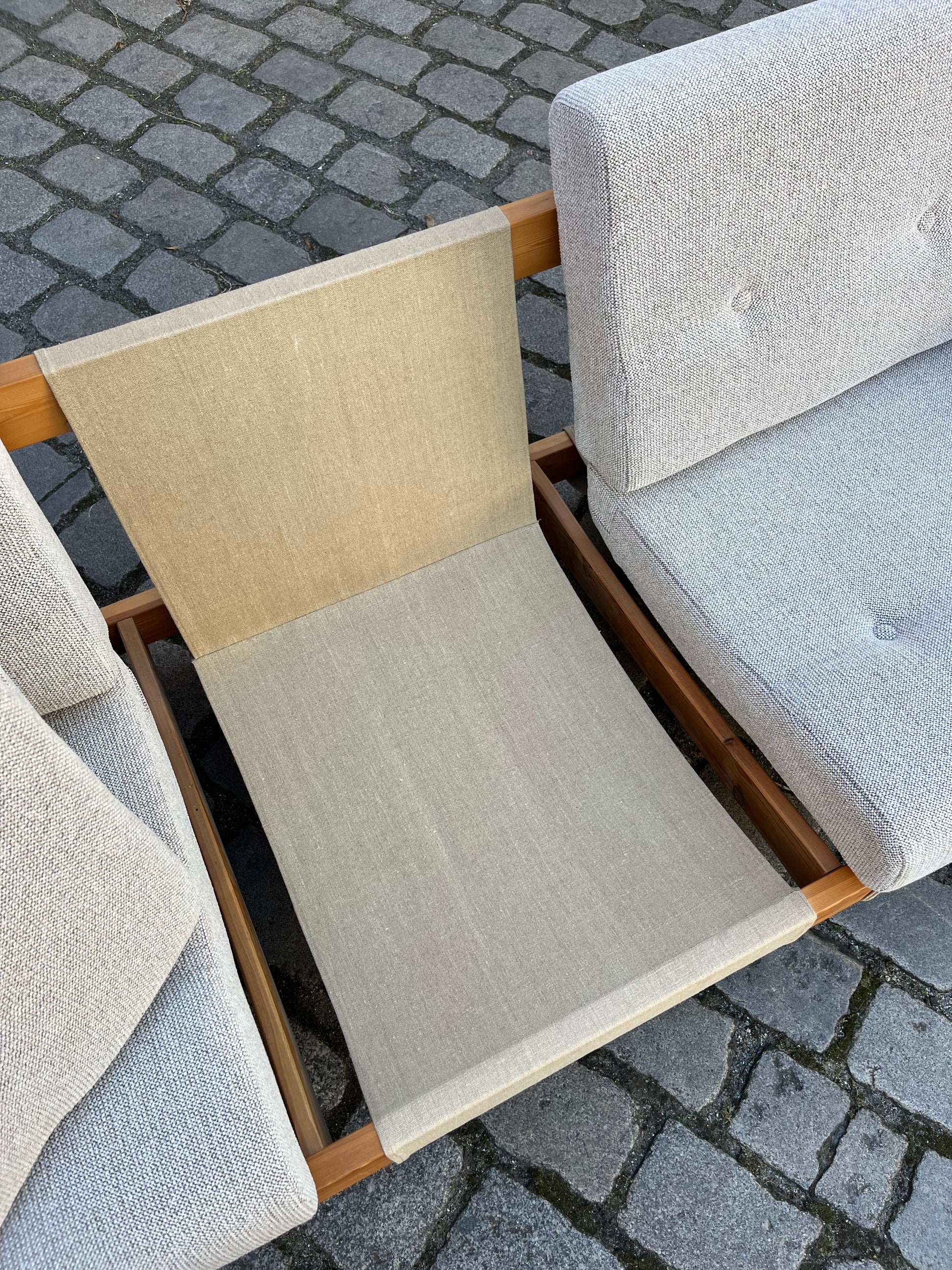 3-Sitzer Sofa beige grau Safari Style