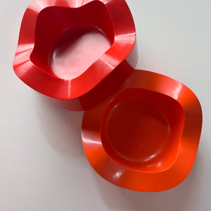 Set: 2 Aschenbecher orange rot von Walter Zeischegg für Helit