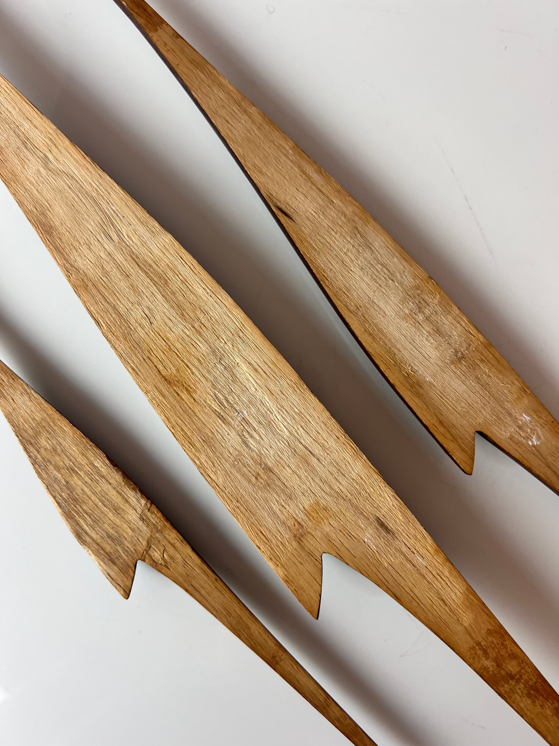 Set: Kranich Trio Teak Wandschmuck
