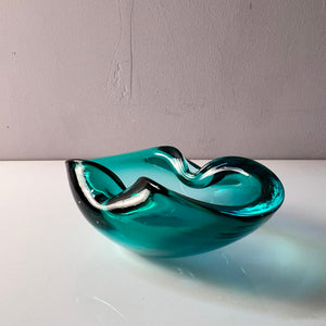 Aschenbecher blau Glas aus Dänemark