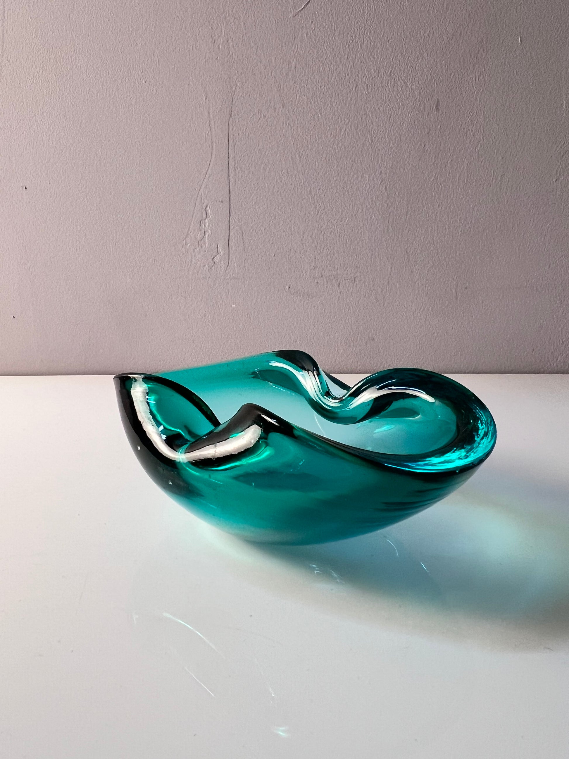 Aschenbecher blau Glas aus Dänemark