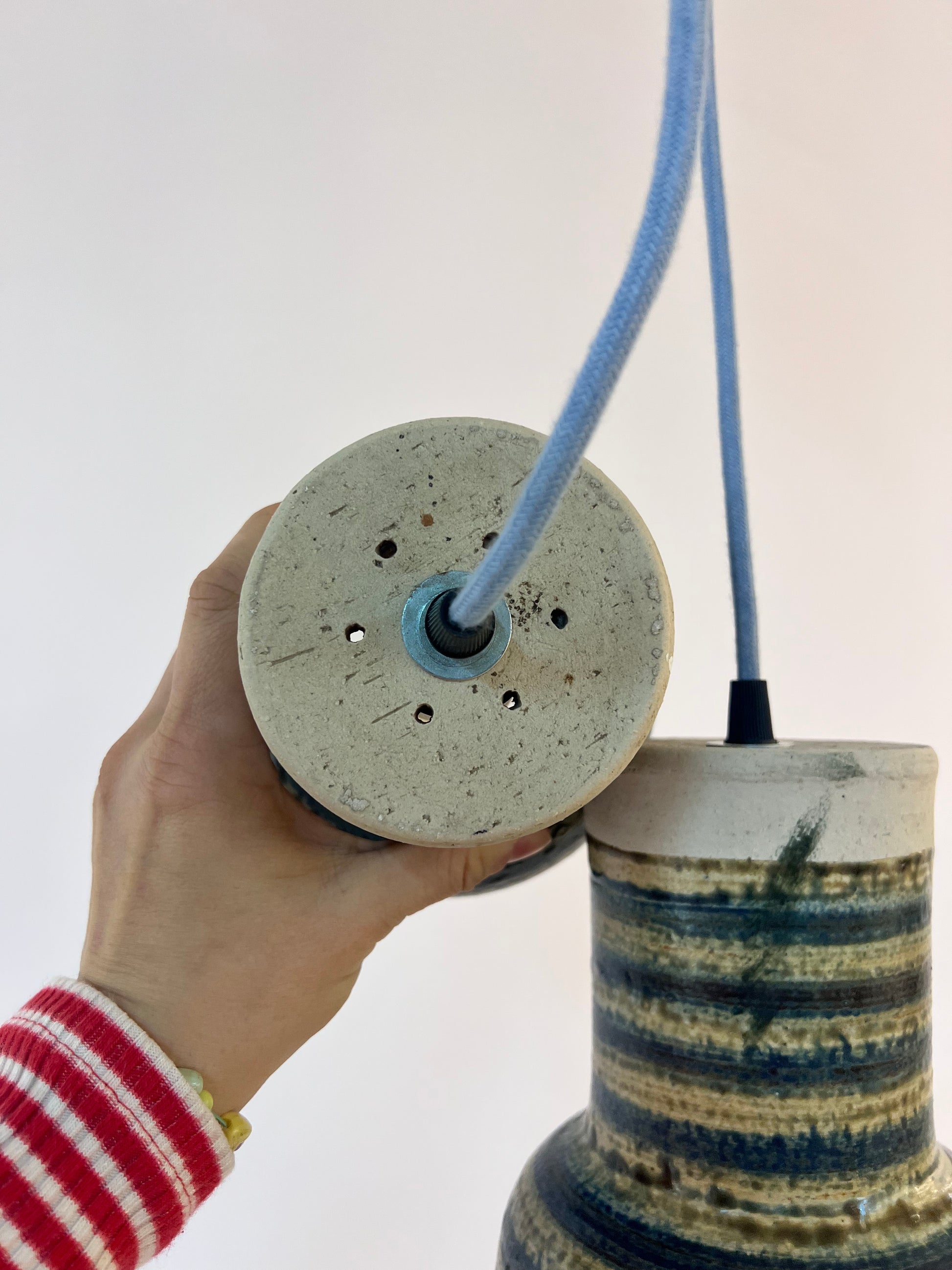 Hängelampe blau beige Keramik von Per Engstrøm