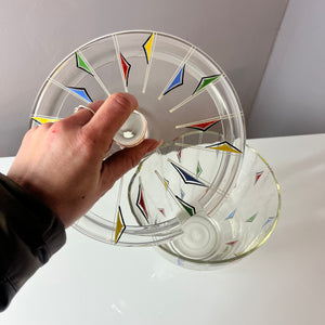 Bowle-Set: 9 Gläser und 1 Terrine bedrucktes Glas