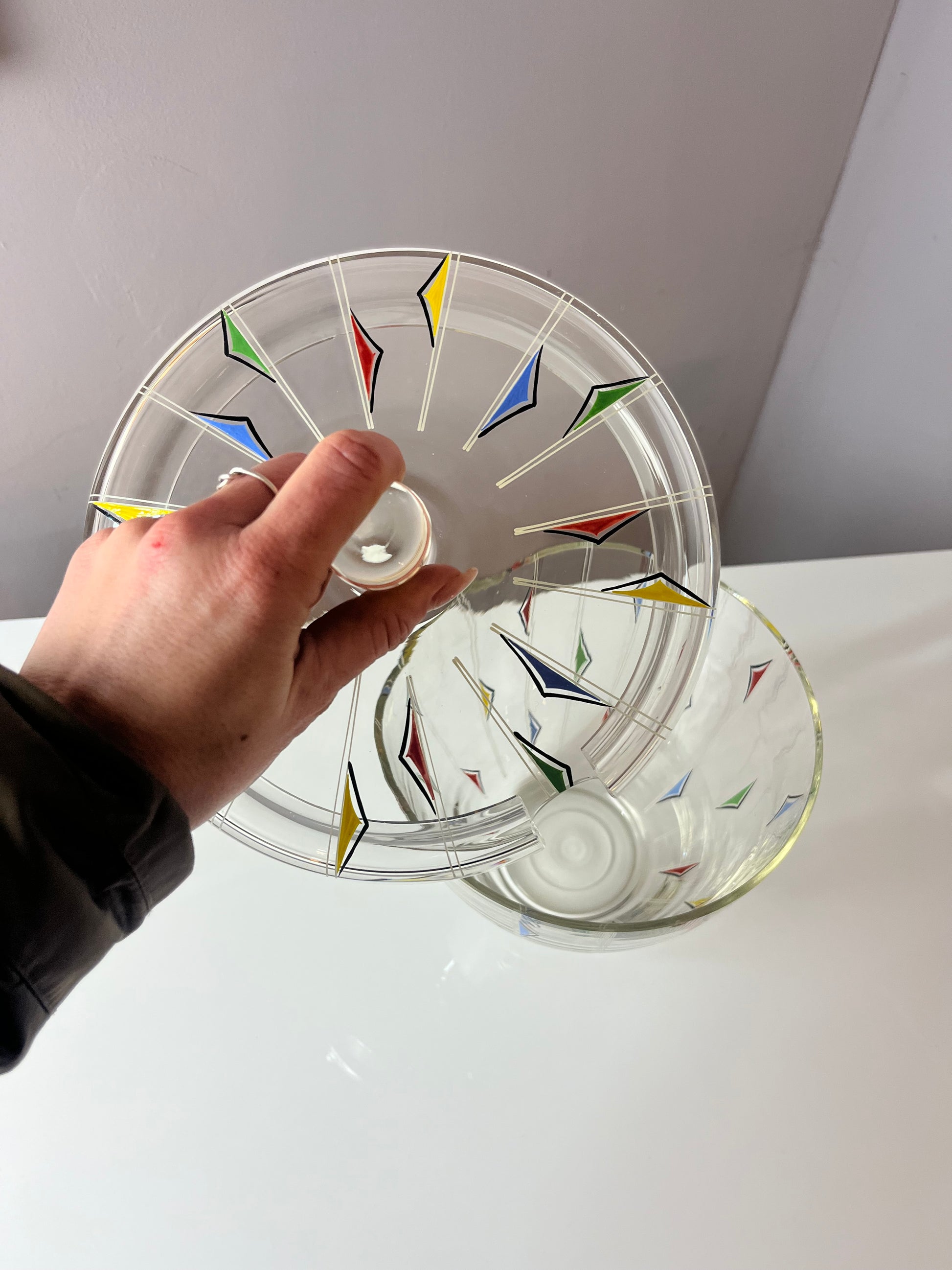 Bowle-Set: 9 Gläser und 1 Terrine bedrucktes Glas