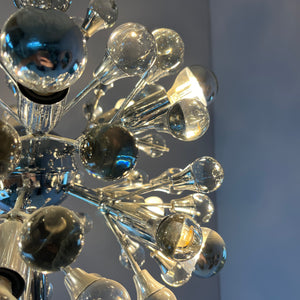 Sputnik Kronleuchter Chrom Glas aus Italien