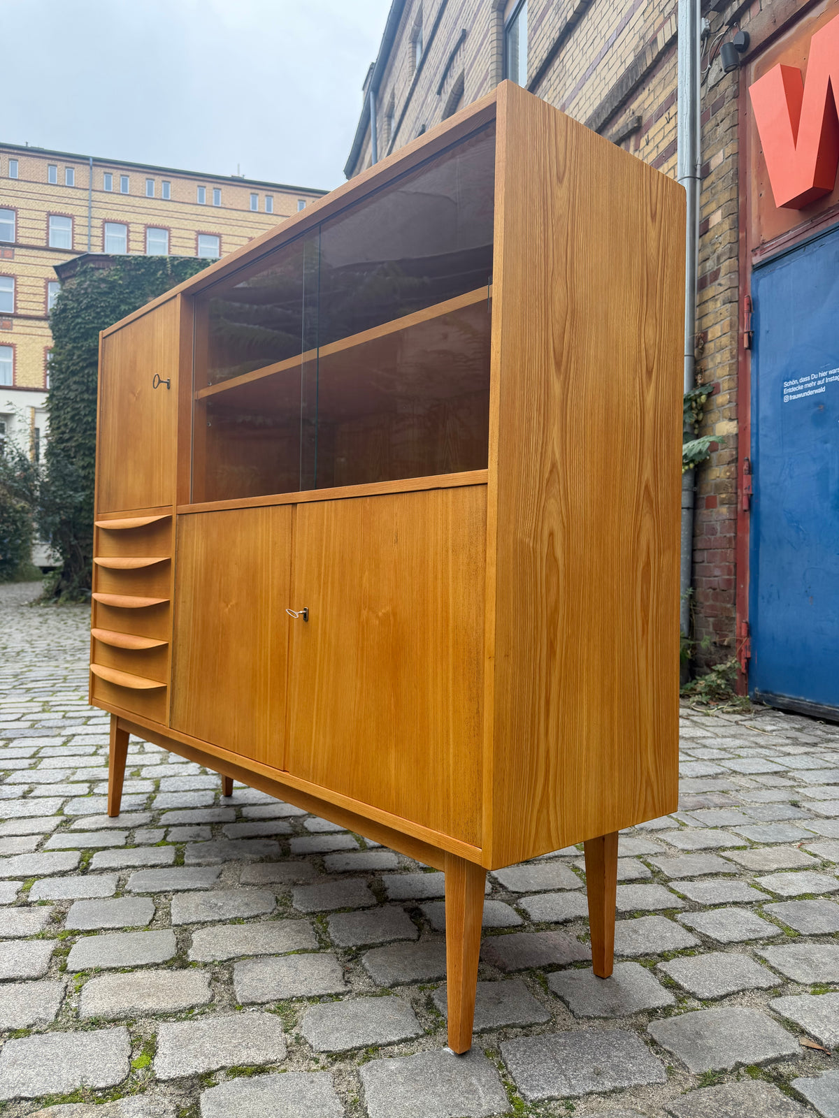 Highboard Typ 602/G Esche von Franz Ehrlich für Hellerau