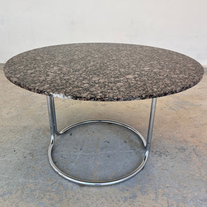 Runder Esstisch Granit Chrom von Giotto Stoppino