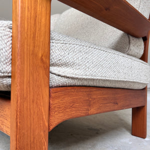 3-Sitzer Sofa Teak & Wolle aus Dänemark