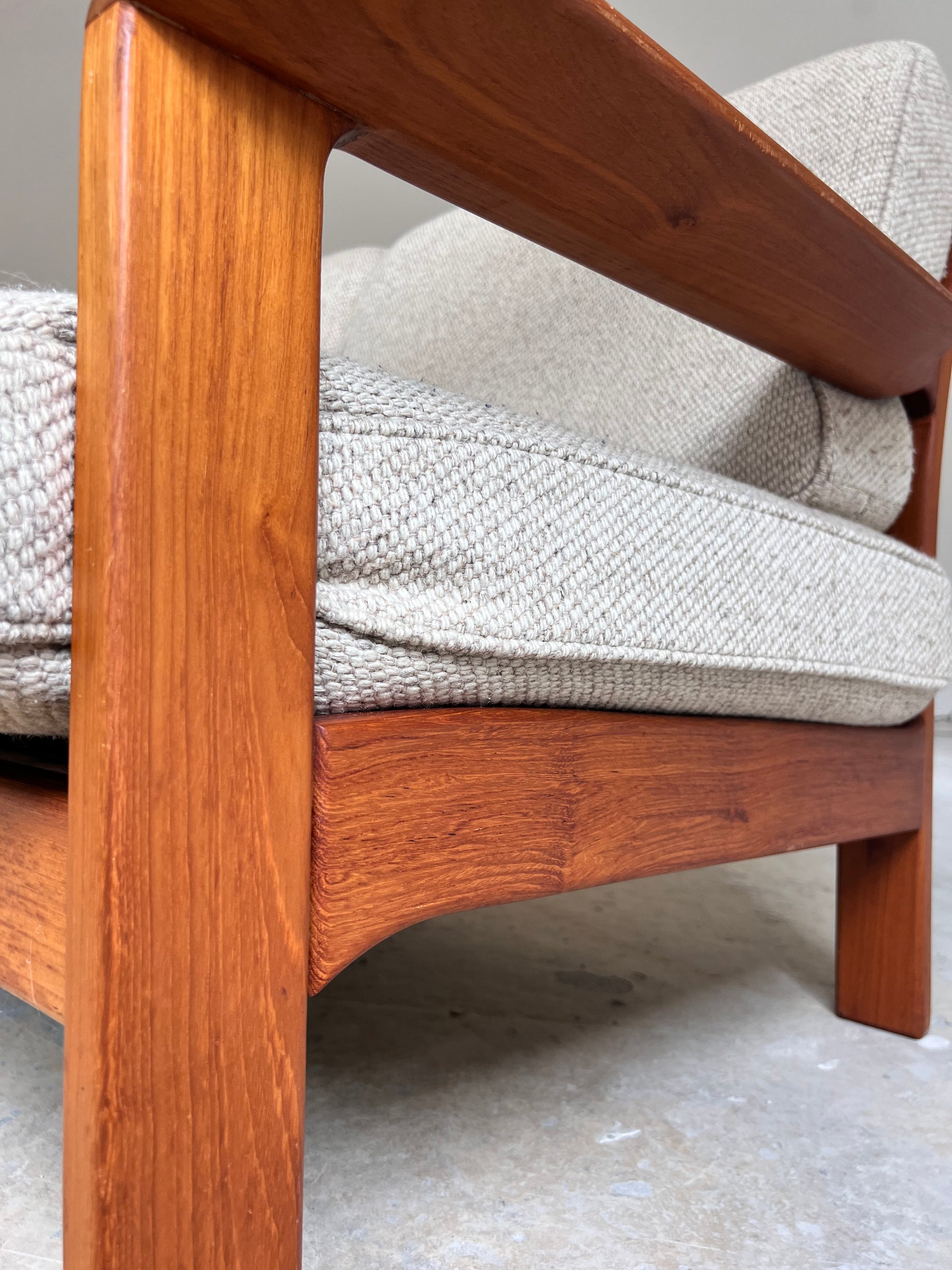 3-Sitzer Sofa Teak & Wolle aus Dänemark