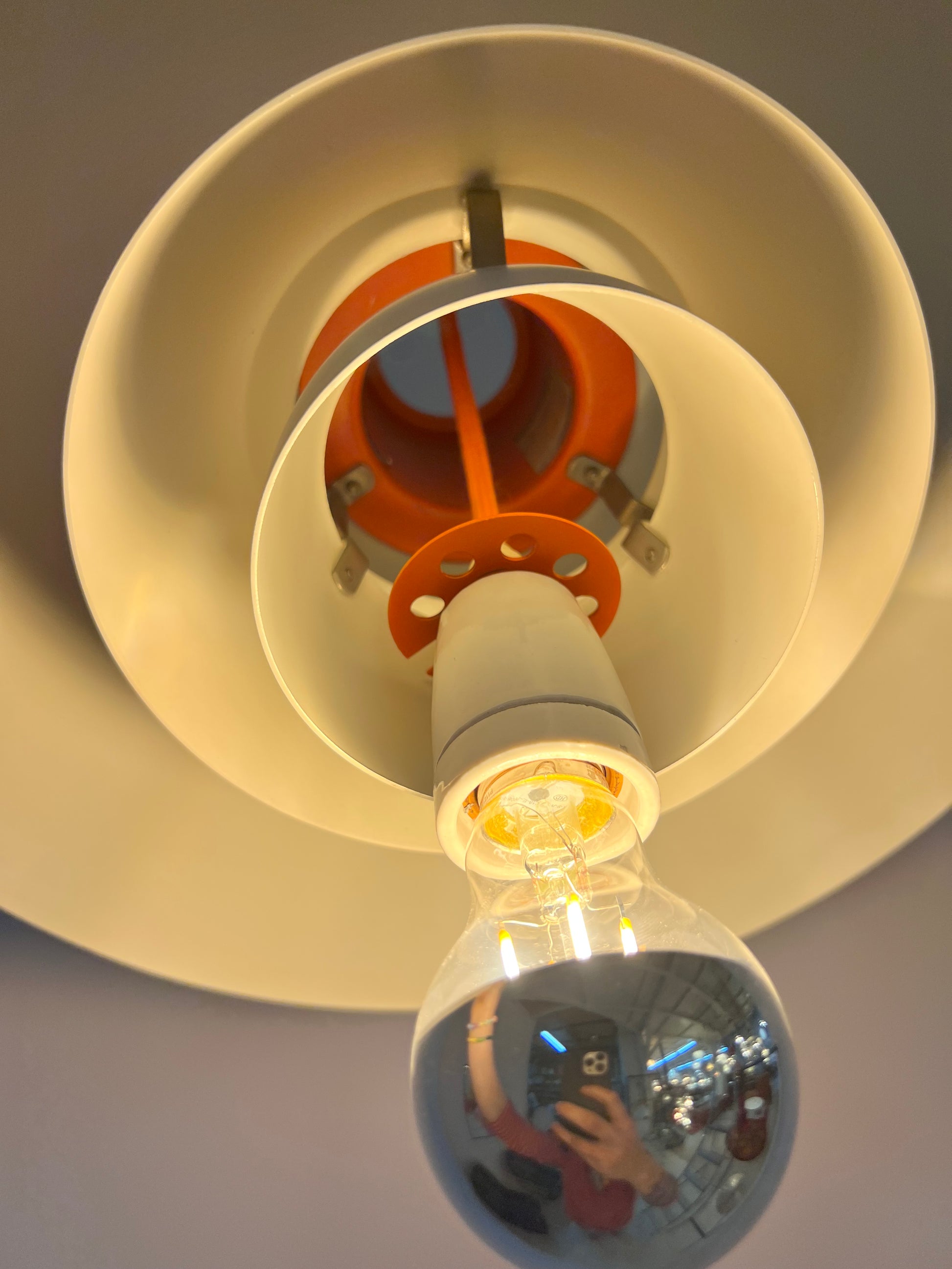 Lamellenlampe PH4 weiß von Poul Henningsen für Louis Poulsen