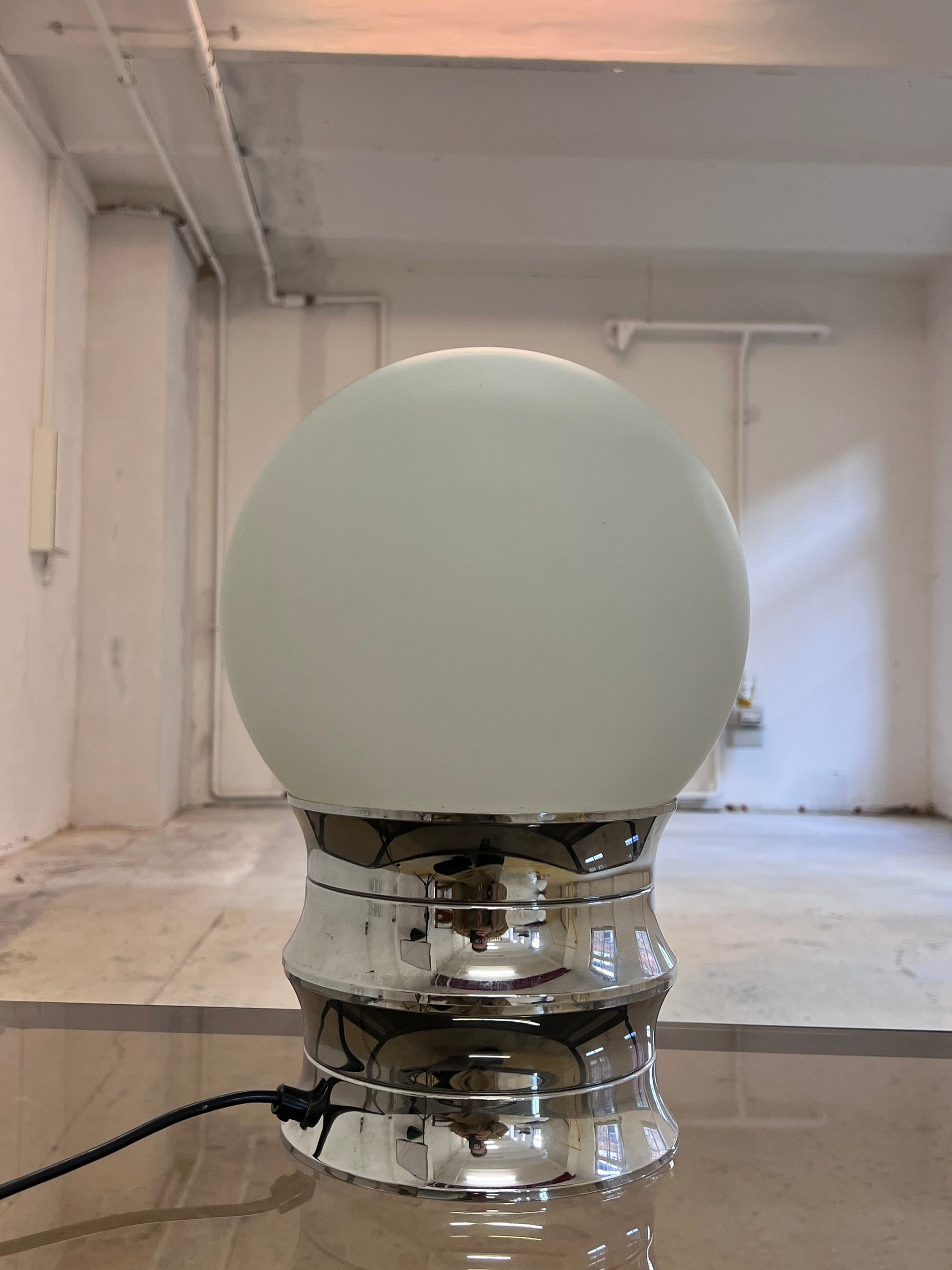 Tischlampe Chrom Opalglas VEB NARVA