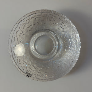 Set: 2x Diskus Kerzenhalter Kristallglas von Lars Hellsten für Orrefors