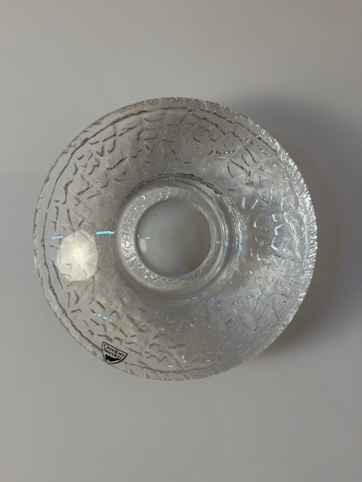 Set: 2x Diskus Kerzenhalter Kristallglas von Lars Hellsten für Orrefors