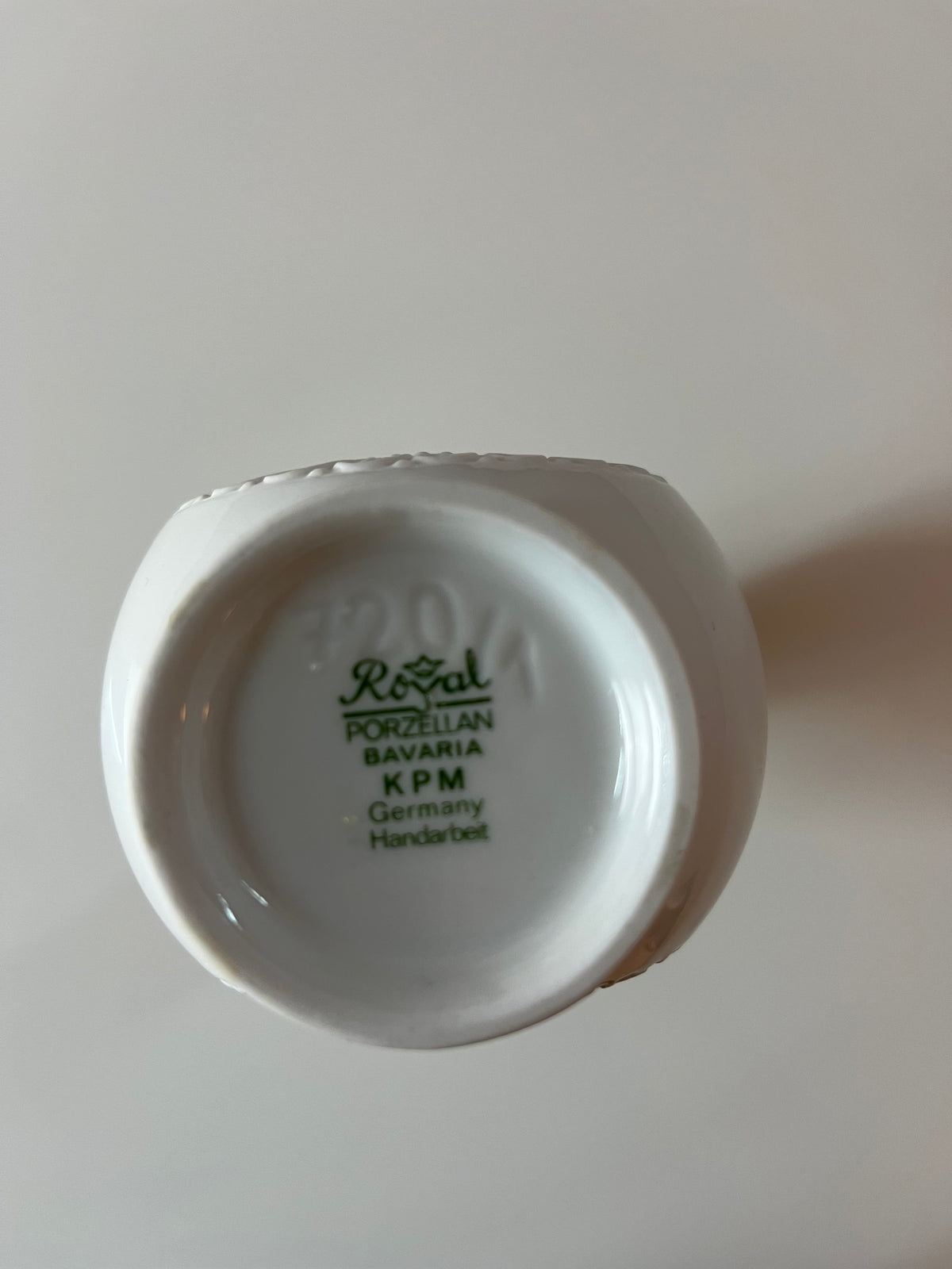 Vase 720/1 orange weiß von Royal Porzellan Bavaria KPM – Frau Wunderwald