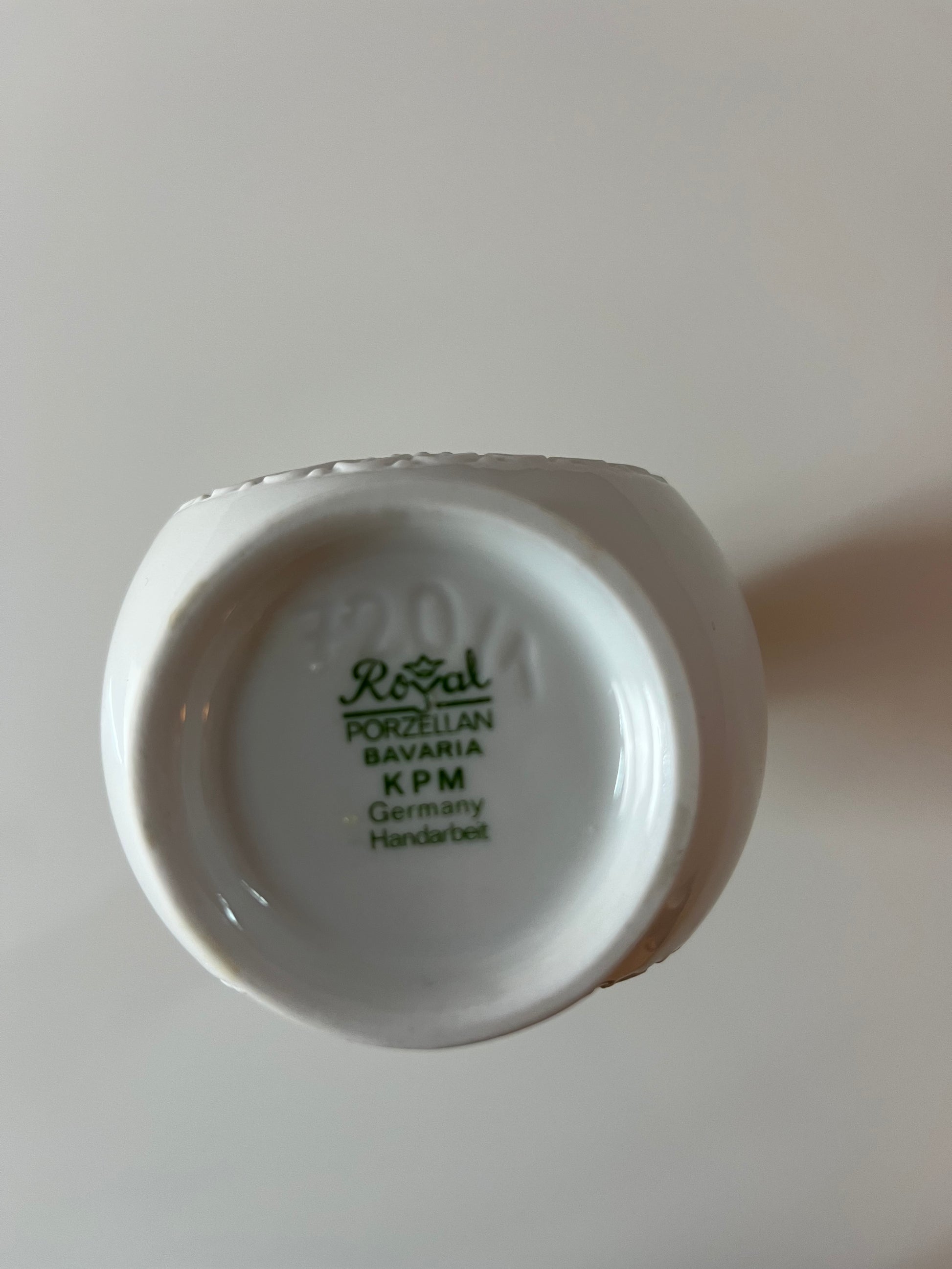 Vase 720/1 orange weiß von Royal Porzellan Bavaria KPM