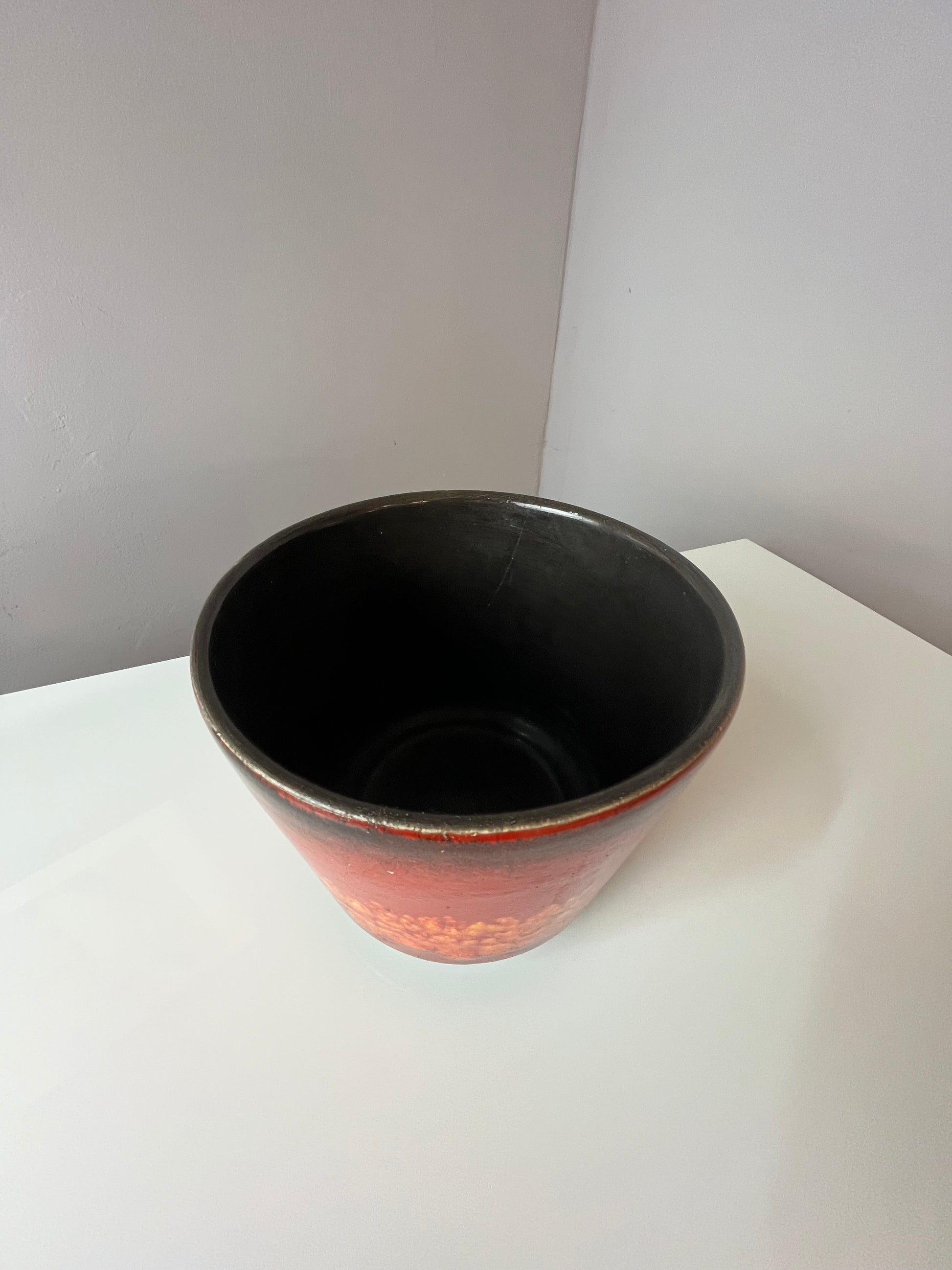 Blumentopf Fat Lava orange rot