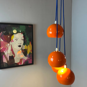 Kugellampe neu lackiert orange aus Dänemark