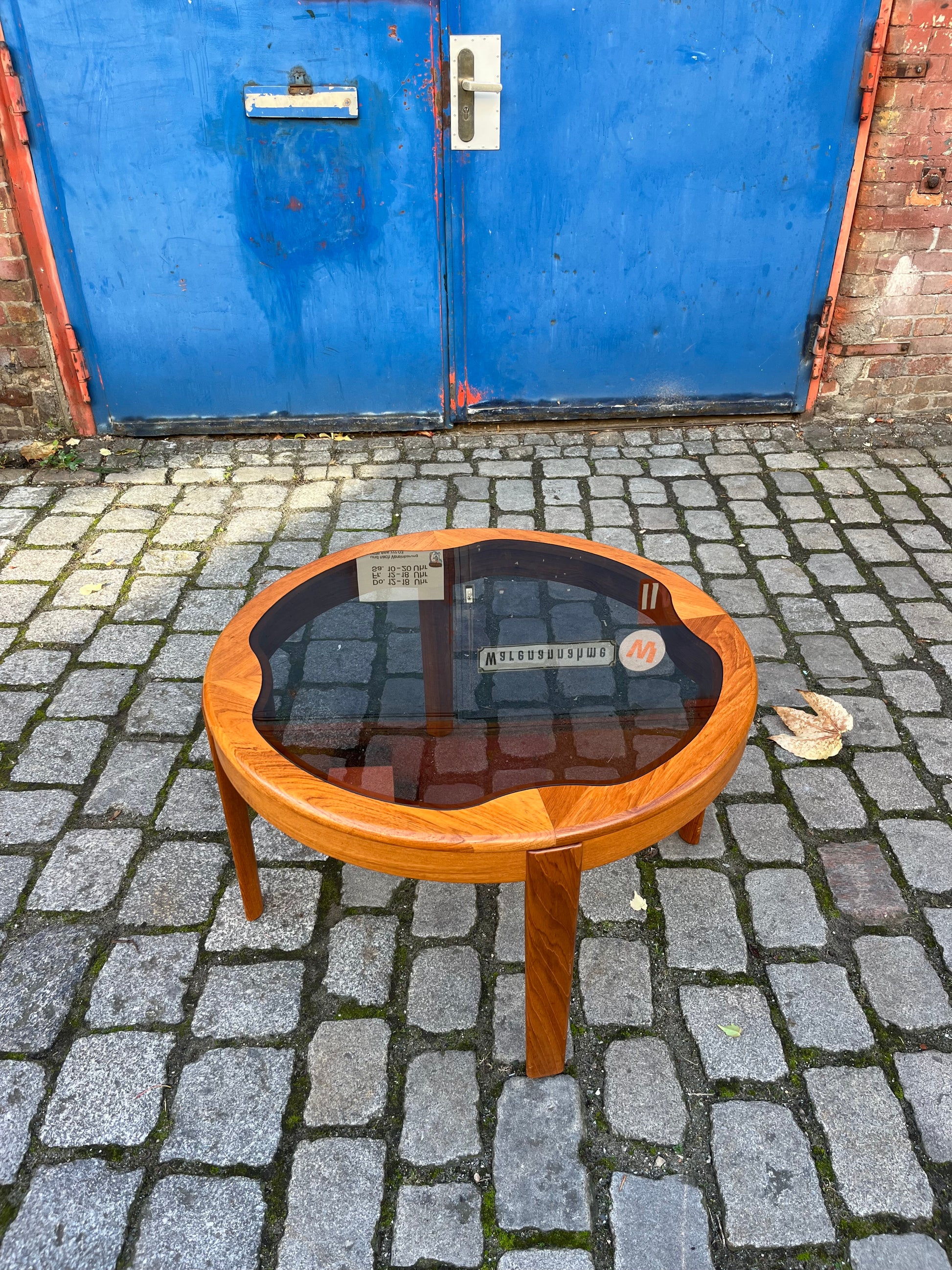 Couchtisch Teak Rauchglas