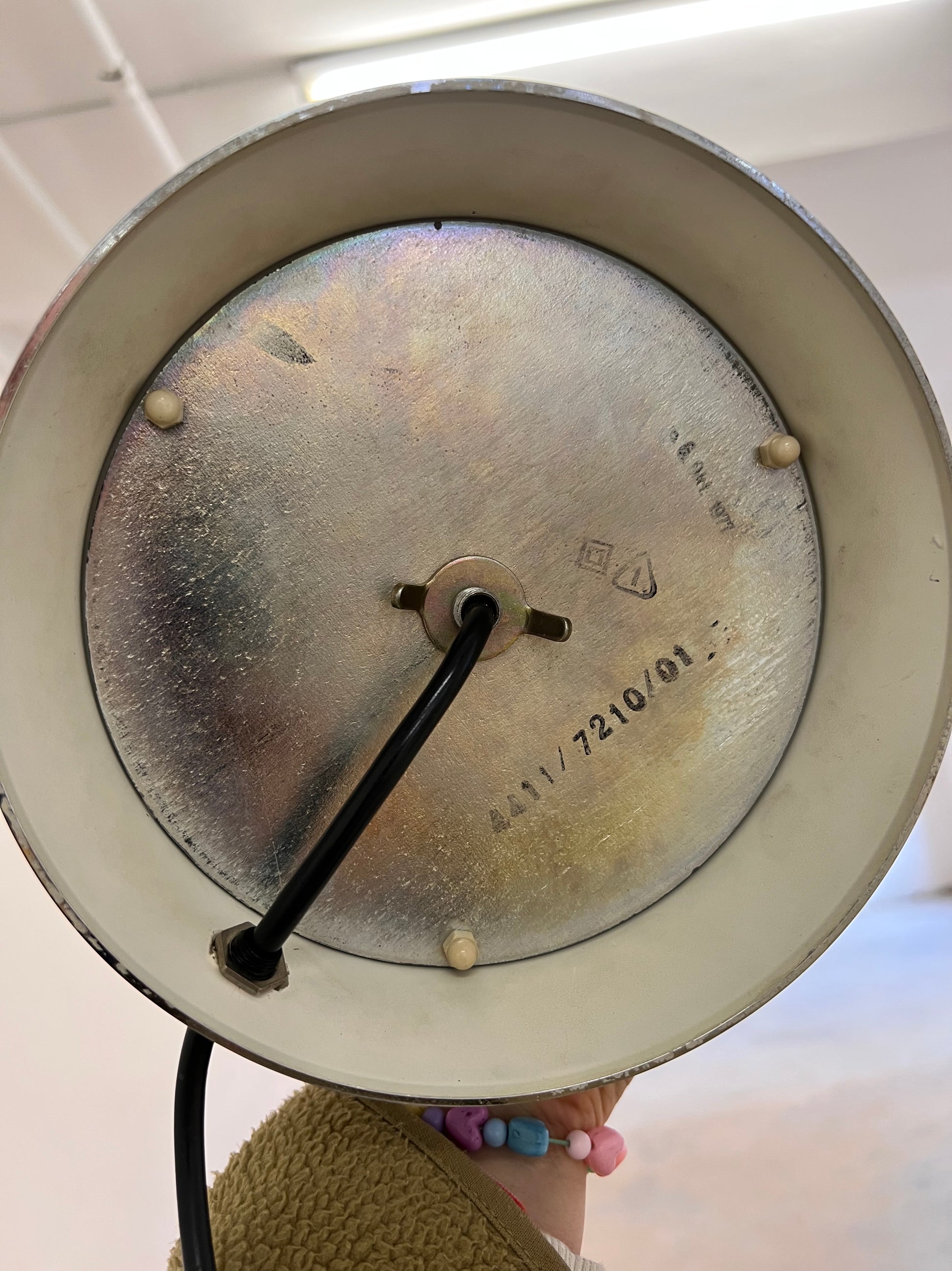 Tischlampe Chrom Opalglas von VEB NARVA