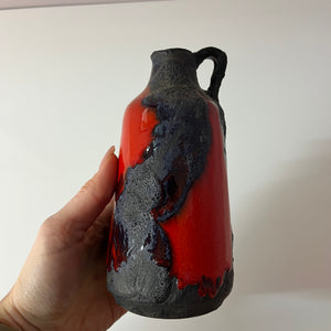Vase Fat Lava rot dunkelbraun von Marei Keramik