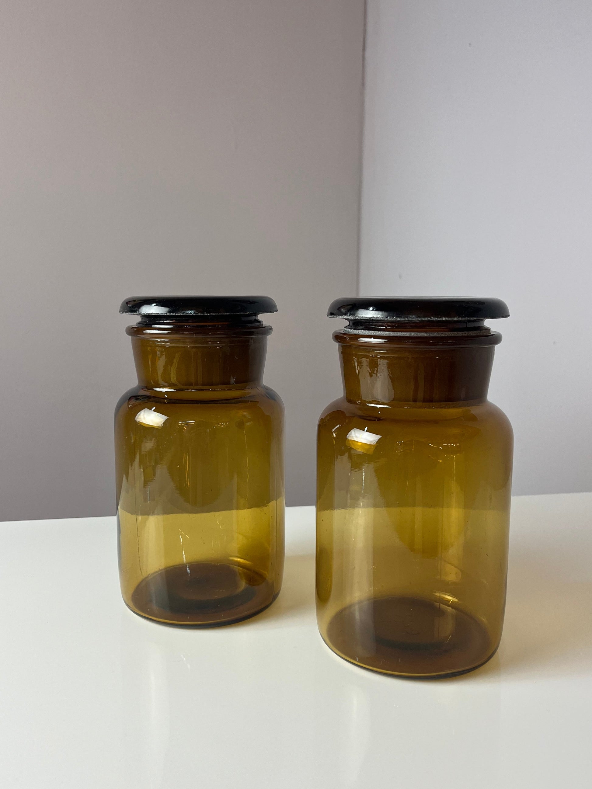 Set: 2x Apothekerglas braun