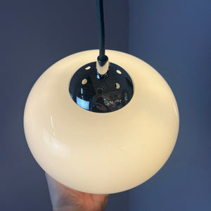 Hängelampe weiß Glas Chrom
