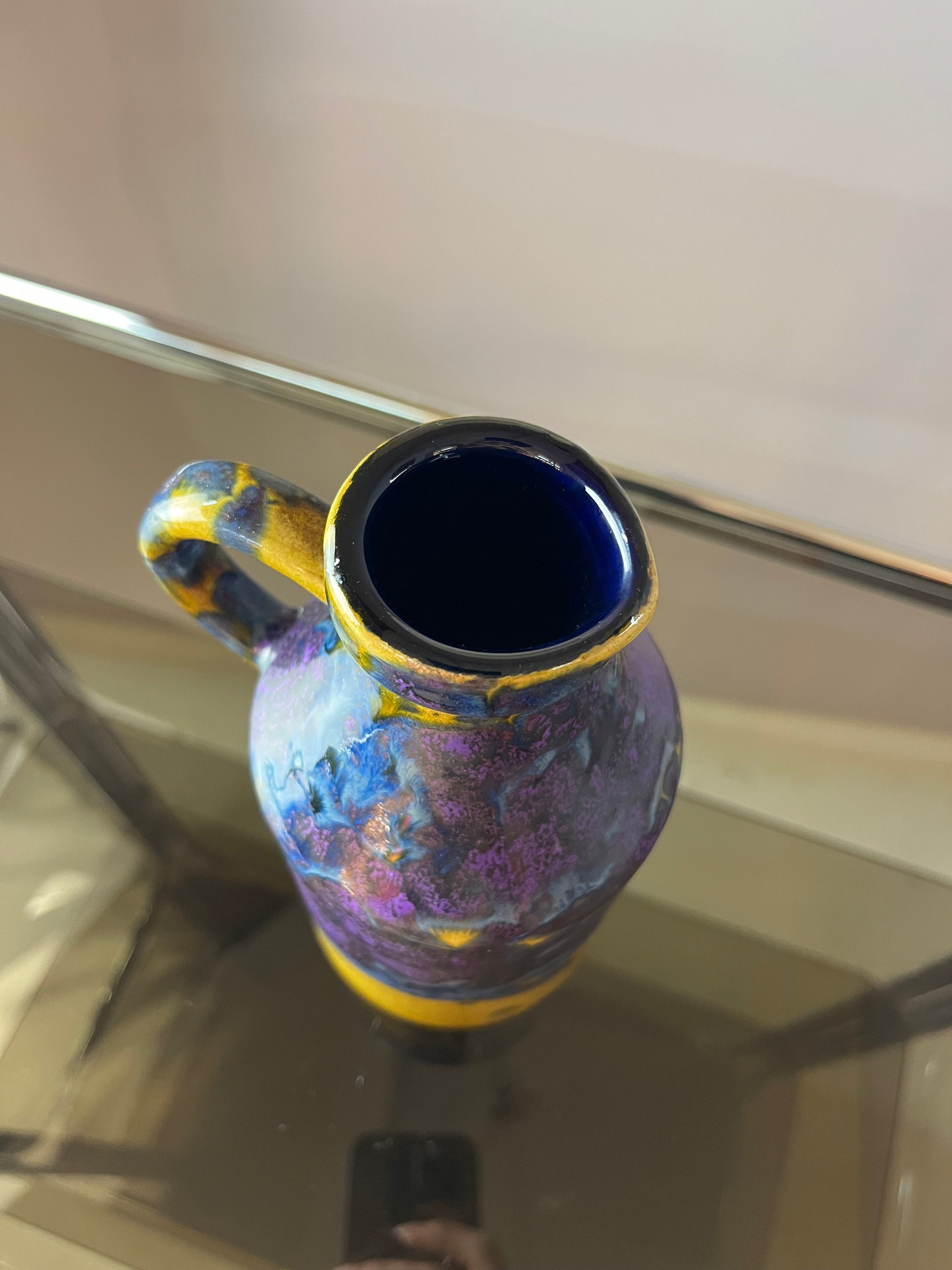Vase gelb lila von Marei Keramik