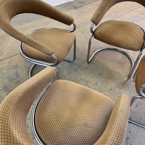 Freischwinger beige Chrom von Giotto Stoppino - Sehr guter Zustand