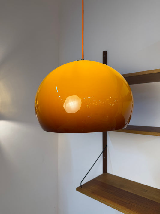Hängelampe Guzzini Kunststoff braun orange
