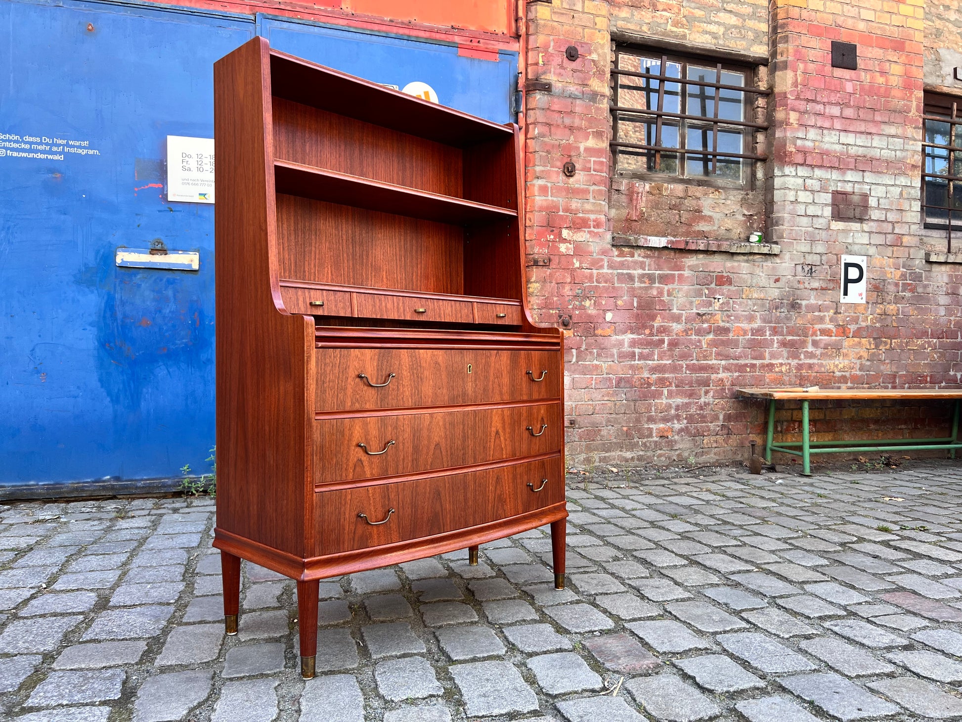 Bücherregal mit Sekretär und Kommode Teak Dänemark
