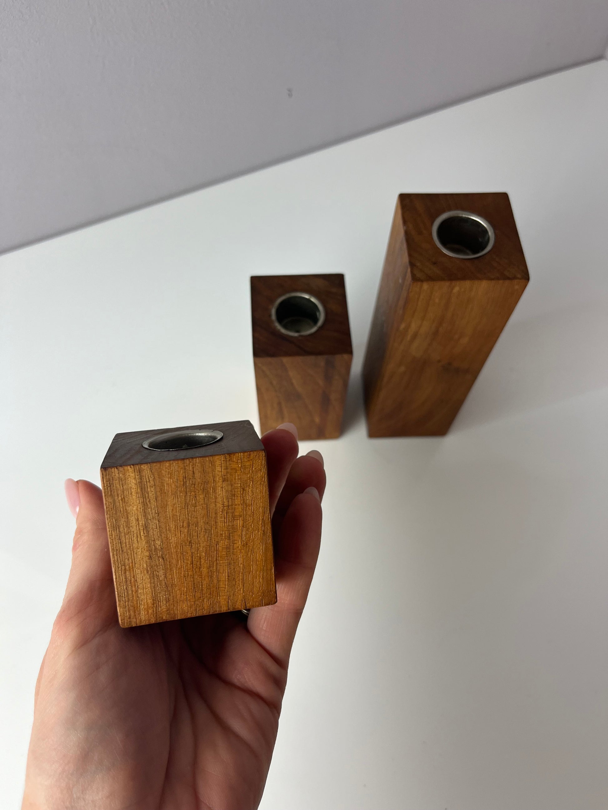 Set: Trio Kerzenständer Teak