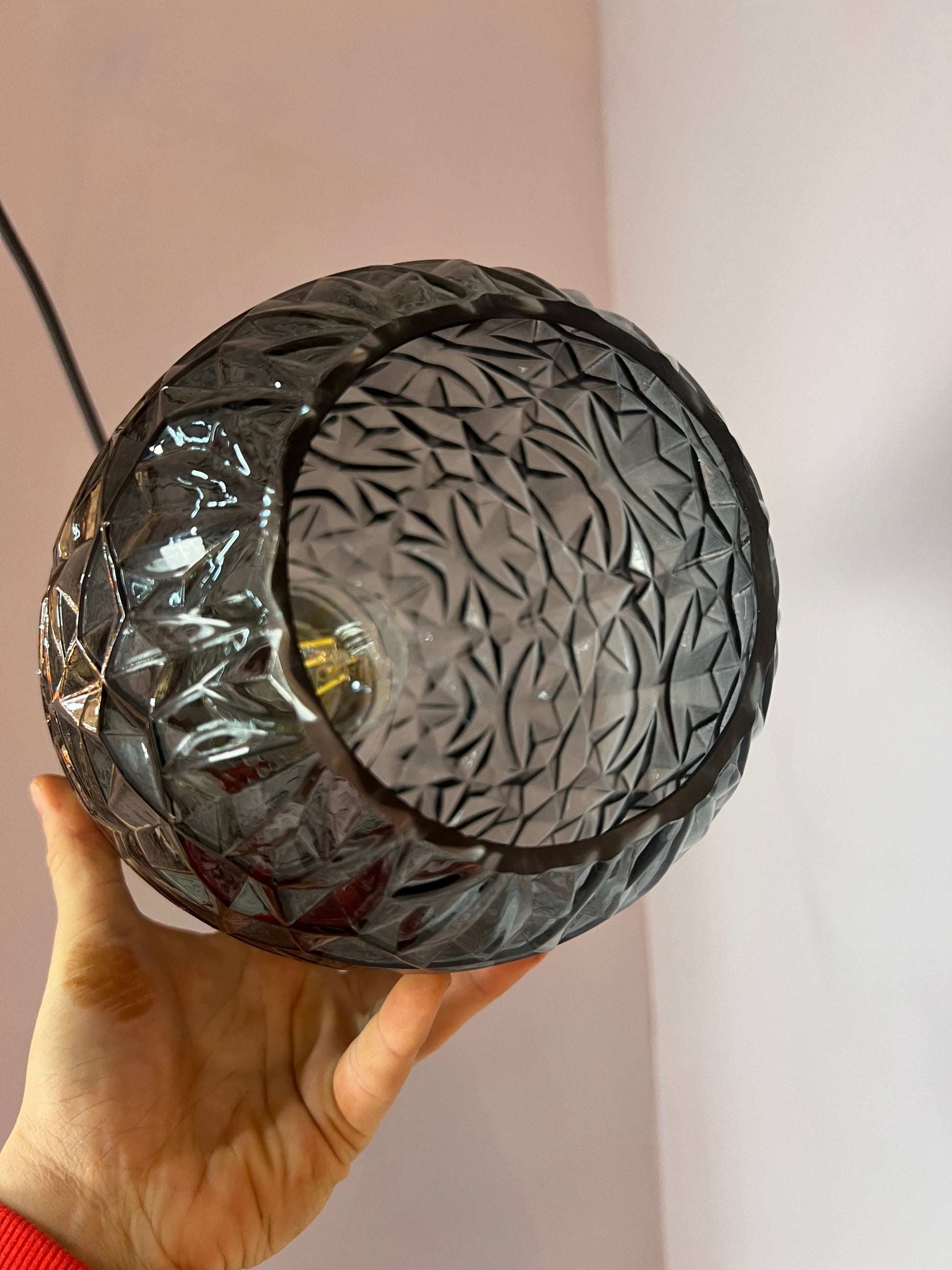Hängelampe Glas Teak
