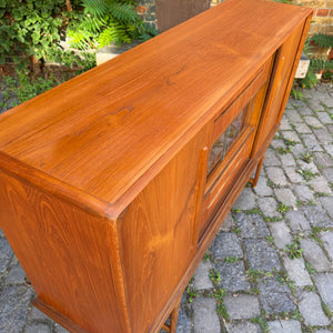 Highboard Teak mit Vitrine & Minibar aus Dänemark