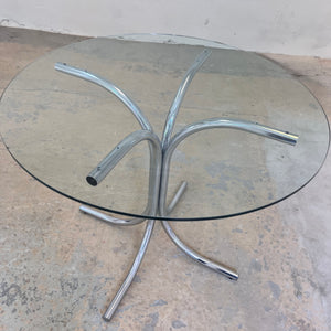 Runder Esstisch Glas & Chrom
