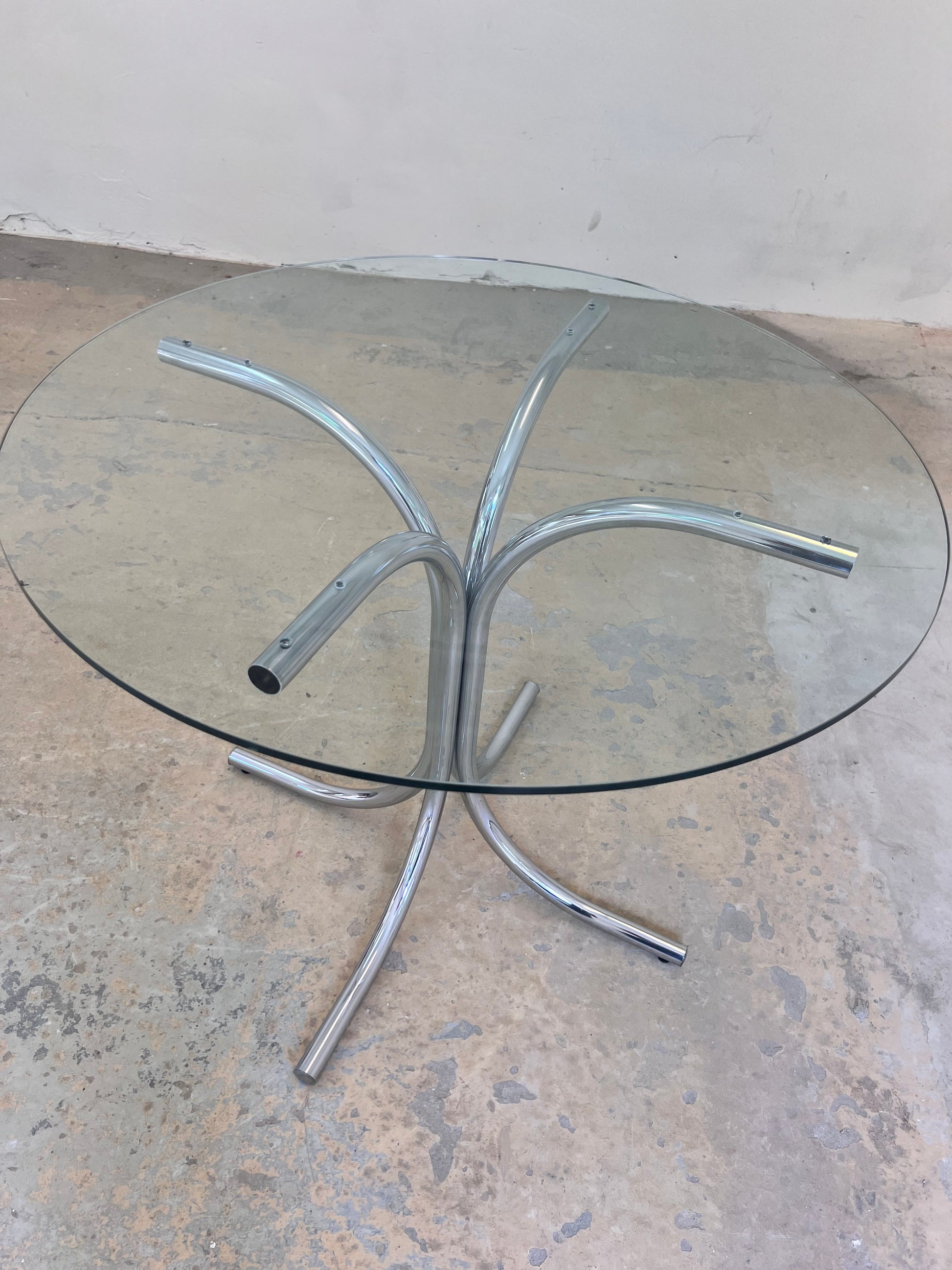 Runder Esstisch Glas & Chrom