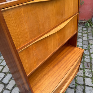 Schrank mit Klappfächern & Vitrine von VEB Möbelindustrie Halle