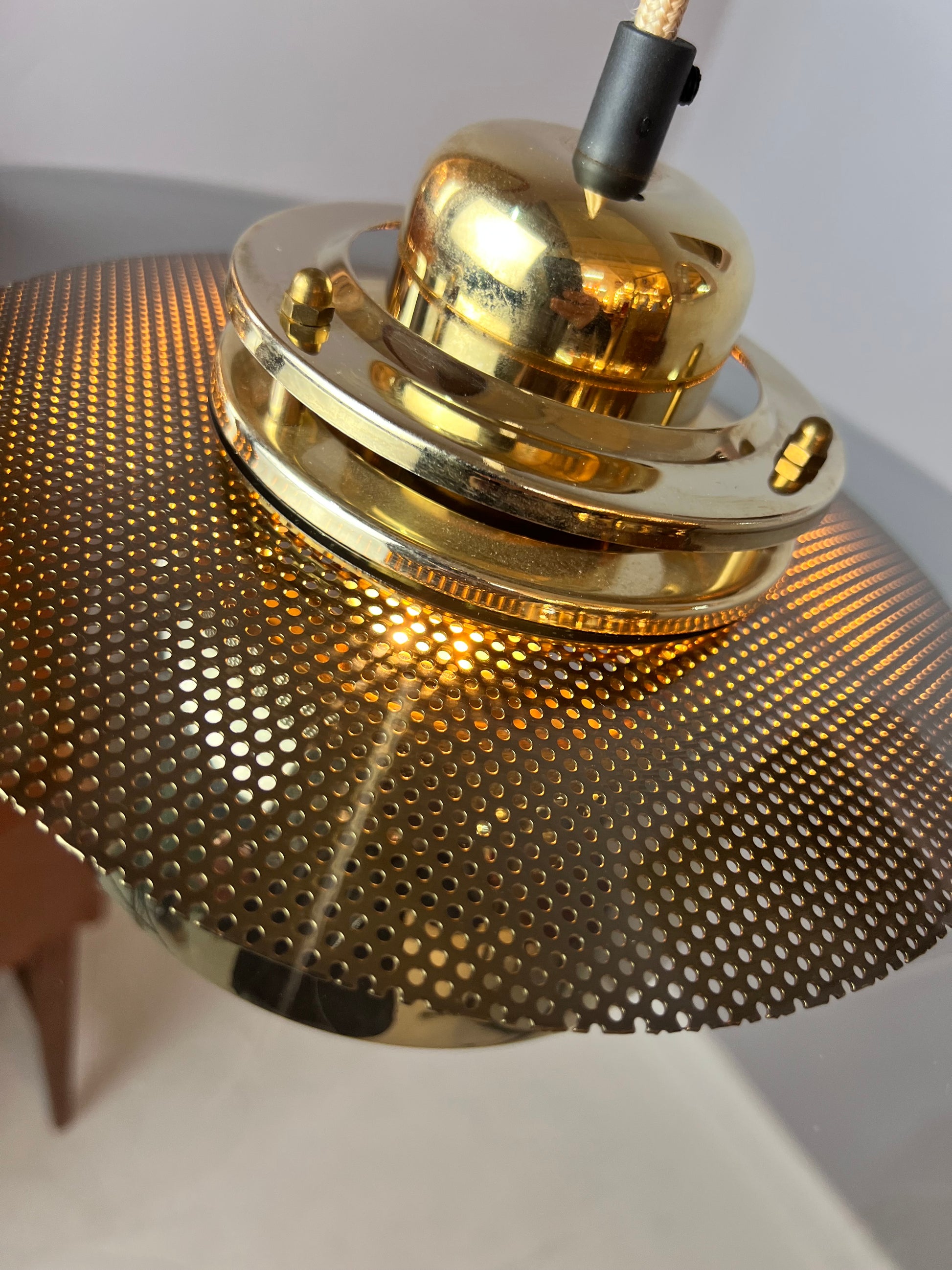Lamellenlampe Gold Rauchglas aus Dänemark