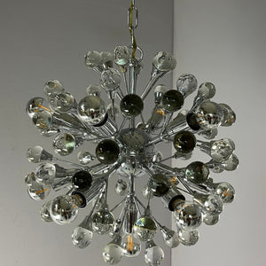 Sputnik Kronleuchter Chrom Glas aus Italien