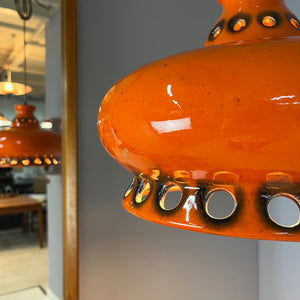 Keramiklampe orange aus Westdeutschland