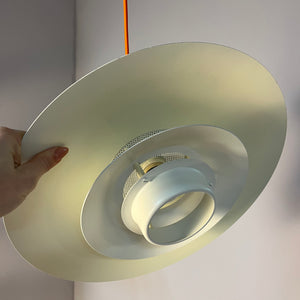 Lamellenlampe neu lackiert blaugrün von JEKA