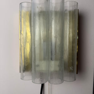 Wandlampe Eisglas Messing von Doria