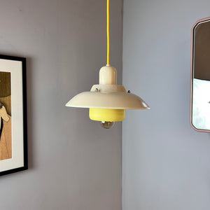 Lamellenlampe neu lackiert gelb creme