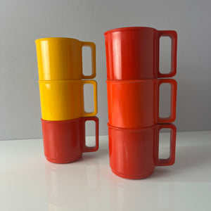 Set: 6x Tasse gelb rot orange von Rosti Mepal