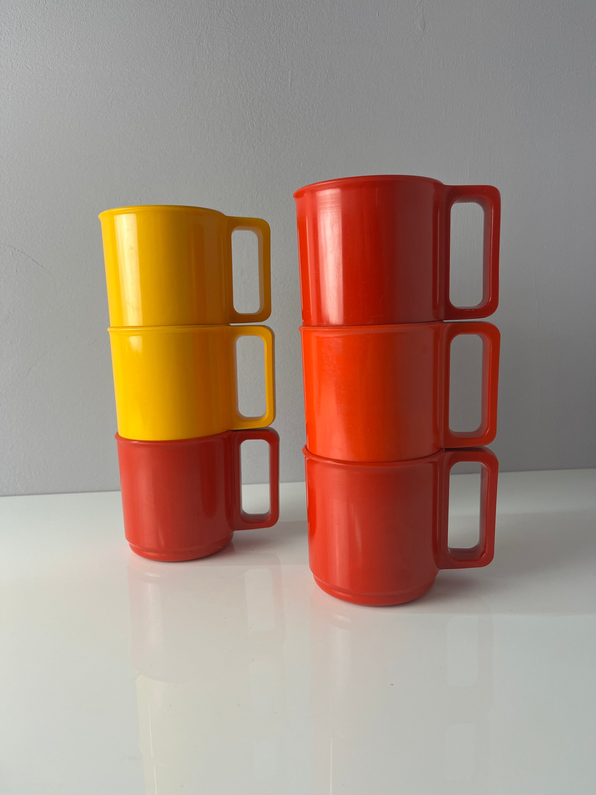 Set: 6x Tasse gelb rot orange von Rosti Mepal