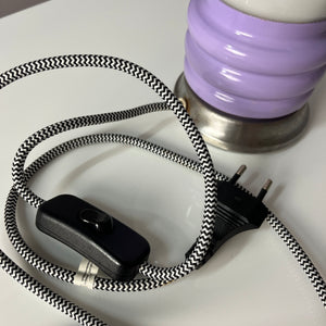 Mushroom Tischlampe flieder weiß Glas