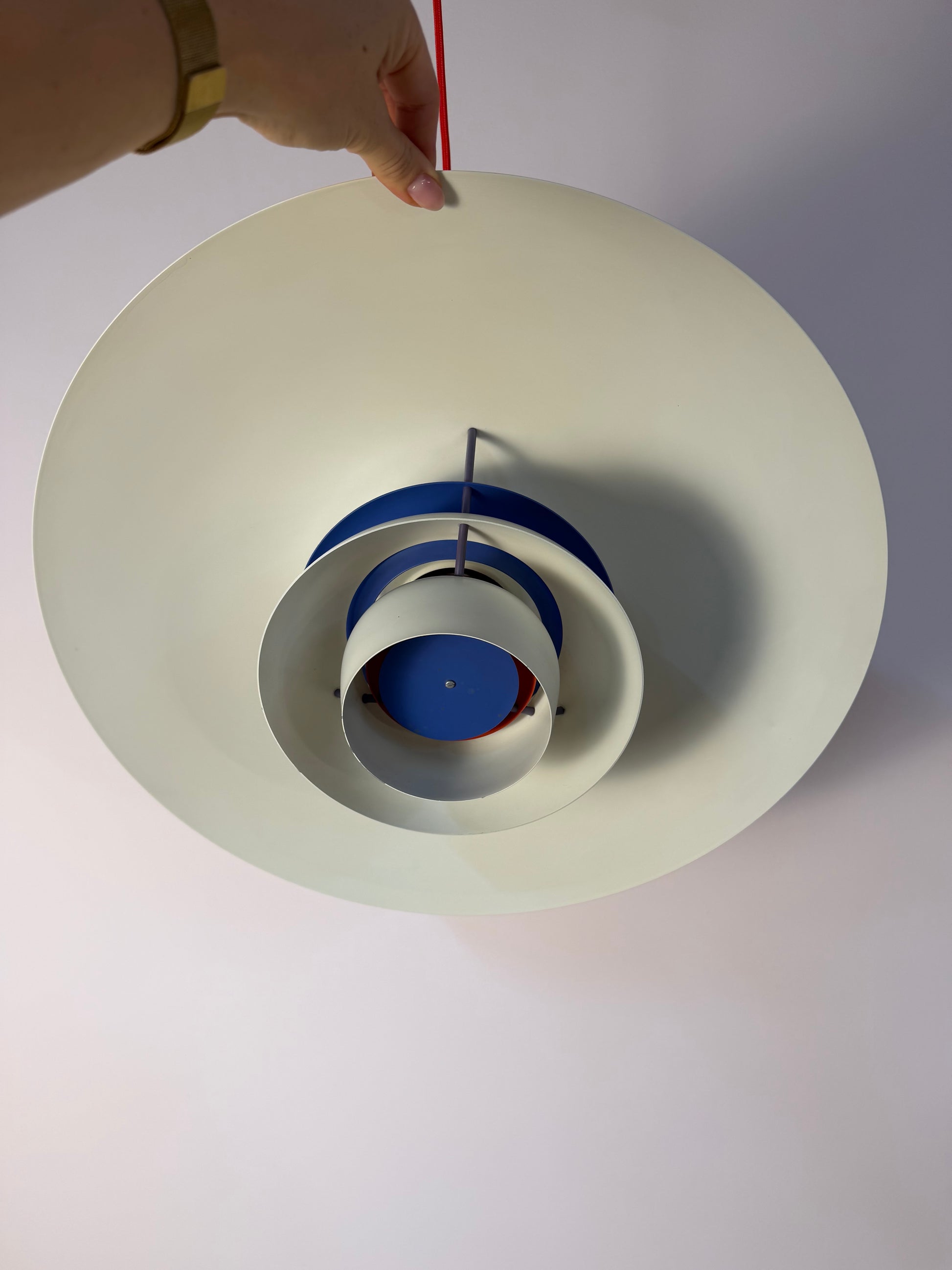 Lamellenlampe PH5 weiß von Poul Henningsen für Louis Poulsen
