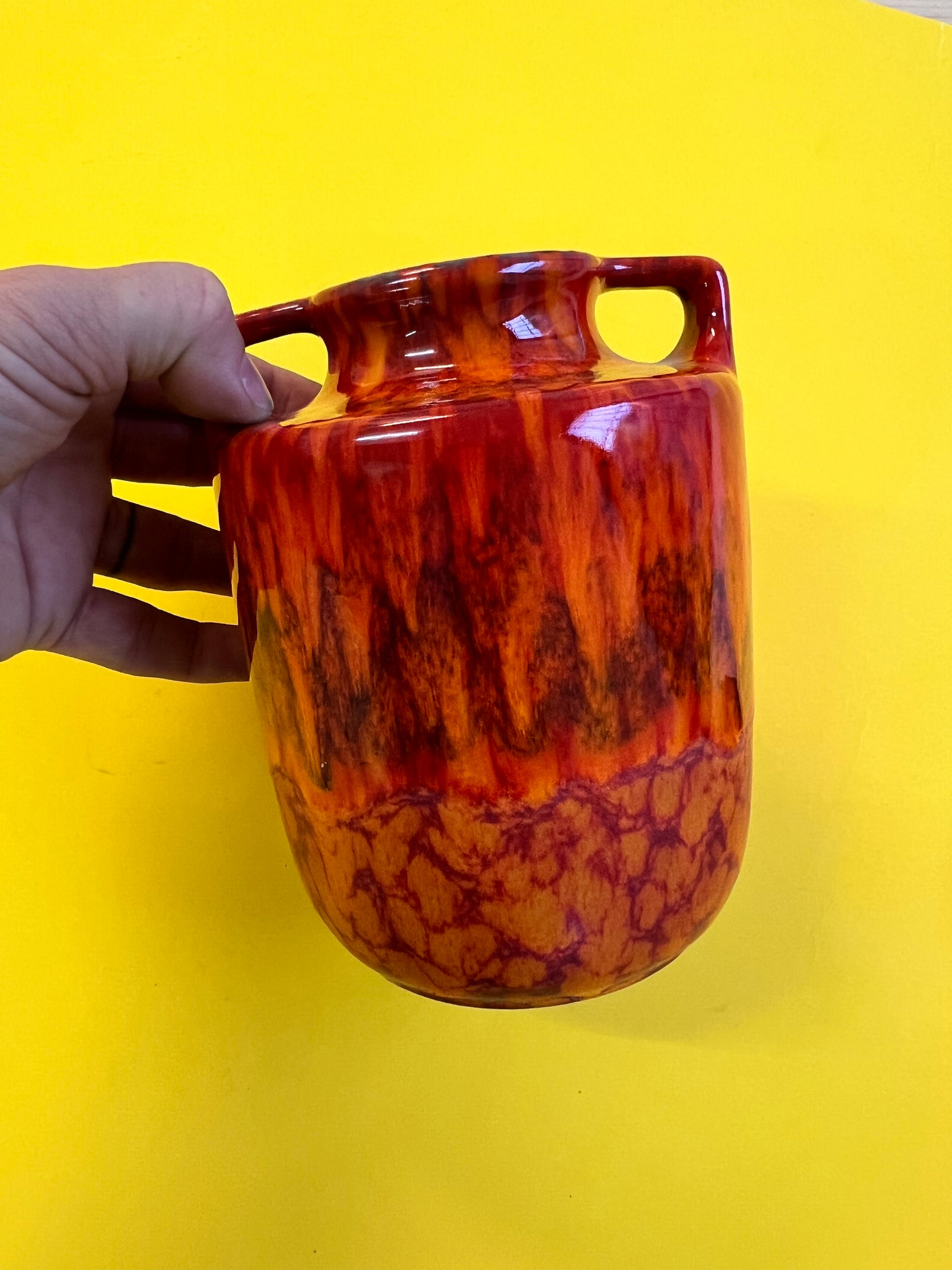 Vase Flammen orange rot von Scheurich West Germany